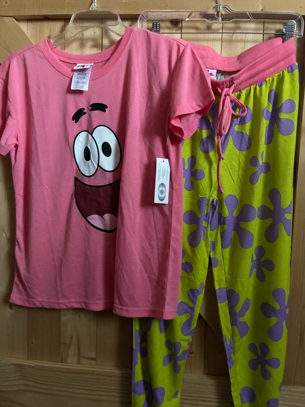 Nickelodeon Pink Patrick Star Tee with Yellow & Purple Patterned Pajama Pants